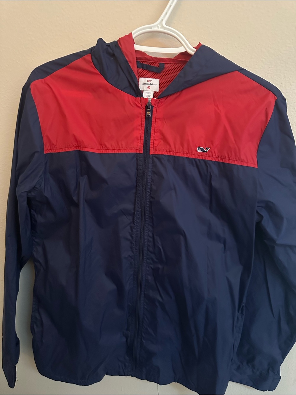 Vineyard Vines for Target Boys Navy & Red Windbreaker Jacket, Size XL 14-16